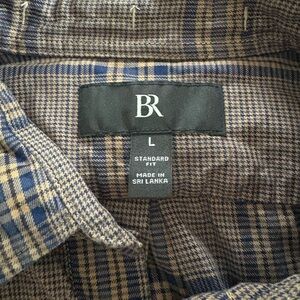Banana Republic Blue and Tan Plaid Shirt